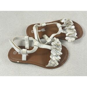 Smartfit Floral T-Strap Sandals Girls 12 White Whimsical
